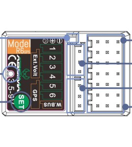 6-Kanal Empfänger "R6GPS" 2.4GHz (für CR9T)