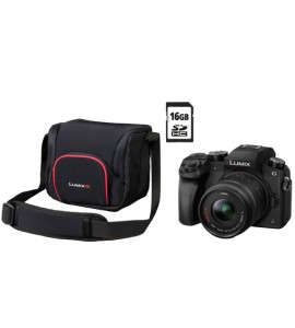Panasonic Lumix G70+G 3,5-5,6/14-42 mm+ Tasche DMW-PGH68+16GB SD-Karte Kamerakit