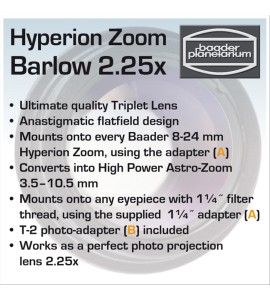 Hyperion Zoom Barlowlinse, 2.25-fach