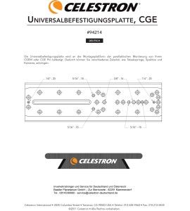Universal-Befestigungsplatte für Leitrohr etc., CGE