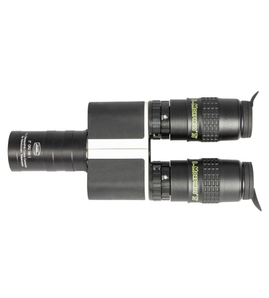Anwendungsbild: MaxBright II Binokular mit 2" Newton Glaswegkorrektor 1.7x (Front-Öffnung 46 mm) und 9mm Morpheus Okularen