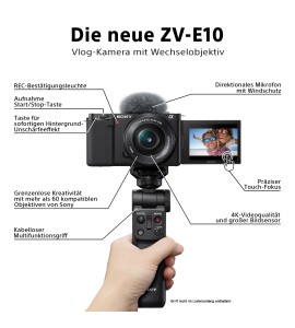 Sony Alpha ZV-E10 + SEL 16-50 mm PZ OSS schwarz, Kamerakit
