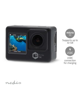 Nedis 5K Dual-Screen HD-Actioncam schwarz
